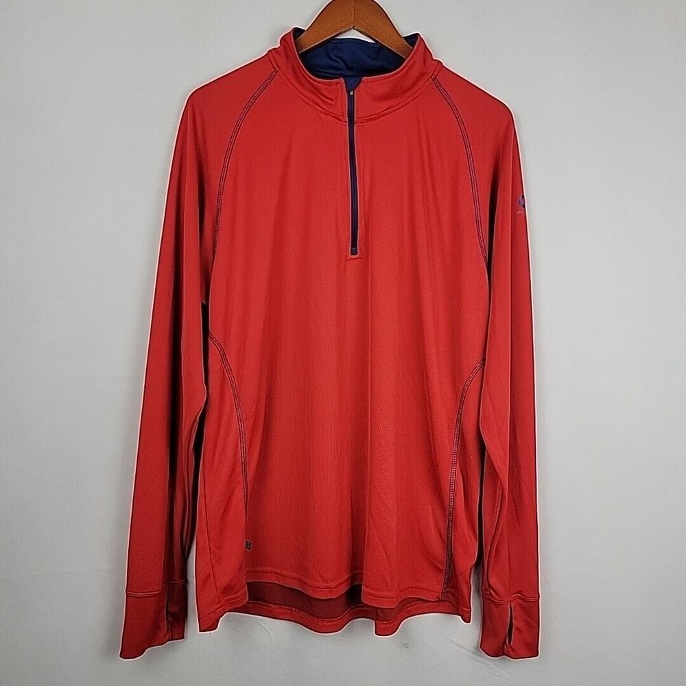 Greenlayer Sports Base Layer Mens 2XL Red Bamboo Blend 1/4 Zip Performance Shirt